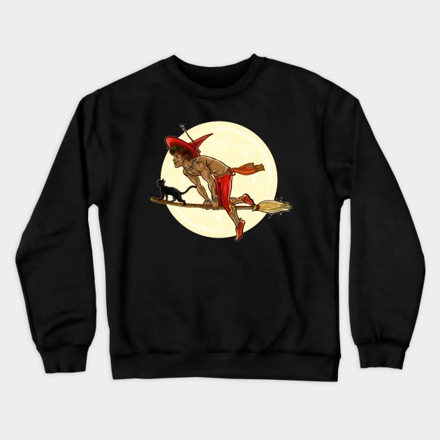 Witch Boy - Red/Ruby Crewneck Sweatshirt by JoeBoy101